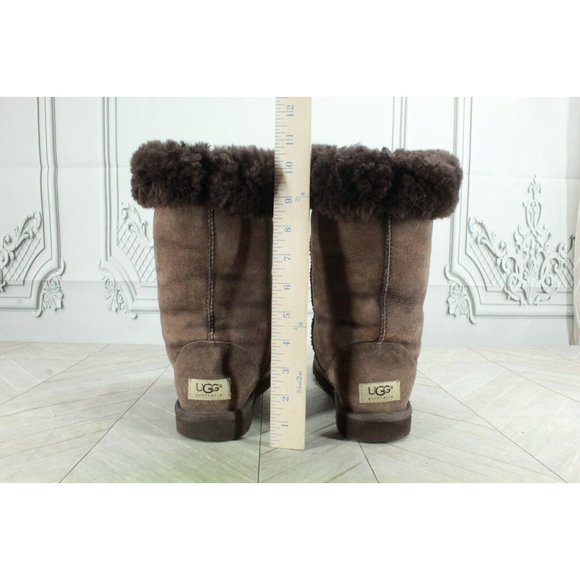 UGG Australia Classic Tall 5815 Brown Suede Shearling Lined Winter Boots Size 7 - Picture 8 of 9